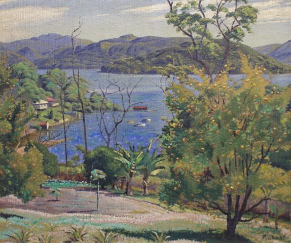 Appraisal: Weaver Hawkins - Citrus above Pittwater oil on composition board