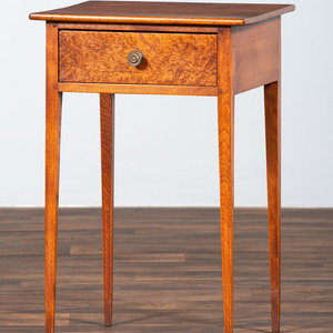 Appraisal: A Federal Bird's Eye Maple One-Drawer Work Stand New England