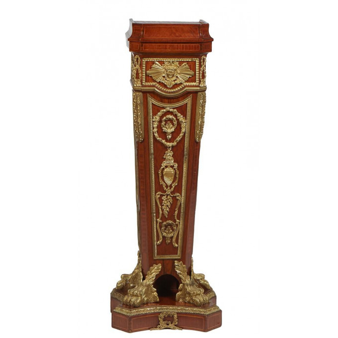 Appraisal: French Empire Style Gilt Bronze Mounted Inlaid Kingwood Pedestal th