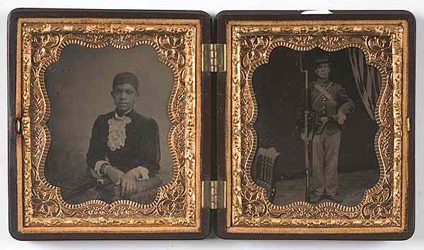 Appraisal: Civil War - Cased Images Sixth Plate Tintypes of African