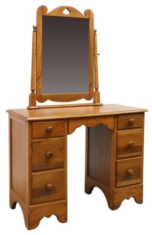 Appraisal: American mirrored kneehole vanity early th c in a walnut