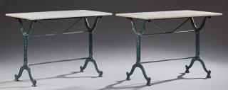 Appraisal: Pair of French Cast Iron Bistro Tables th c t