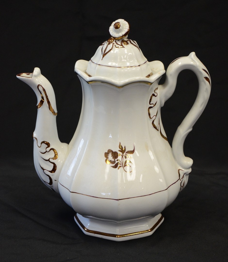 Appraisal: Elsmore Forster China Company Coffeepot Morning Glory Pattern copper luster