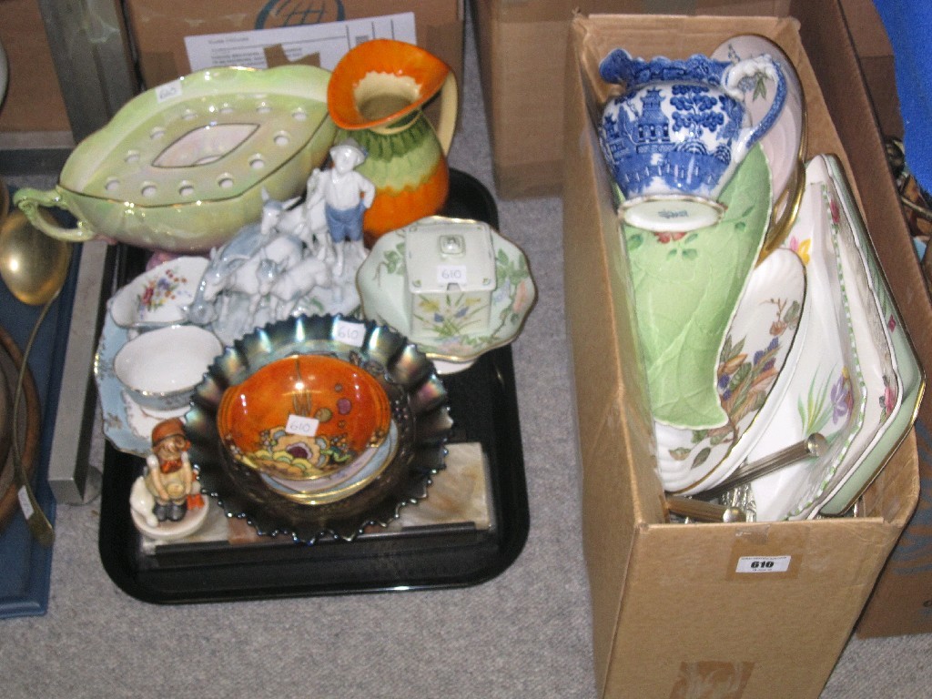 Appraisal: Lot comprising a tray and a box of assorted ceramics