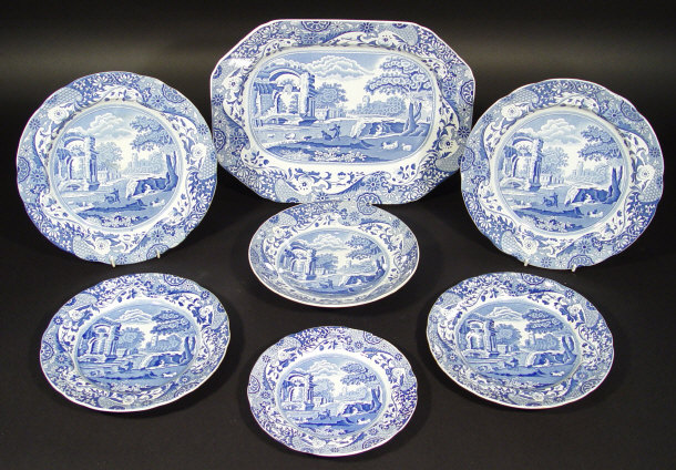 Appraisal: Collection of Copeland Spode Italian patterned dinnerware including an octagonal