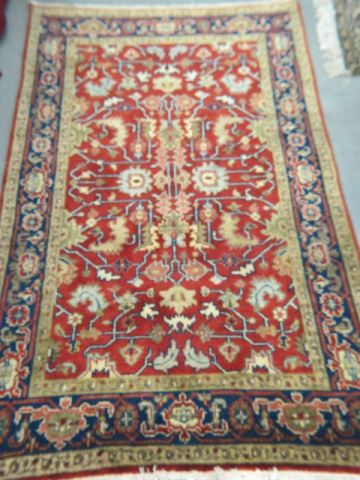 Appraisal: Hamadan Persian Handmade Rug stylized floral mostly earthtones ' x