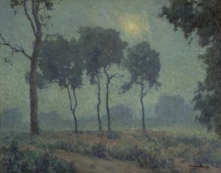 Appraisal: Maurice Braun Misty eucalyptus landscape signed lower left Maurice Braun