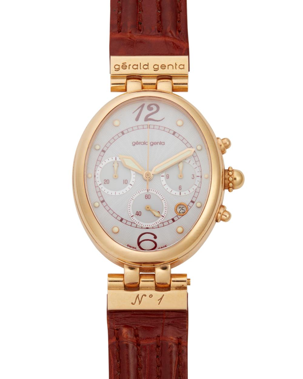 Appraisal: A GERALD GENTA GOLD WRISTWATCHA Gerald Genta gold wristwatch 's