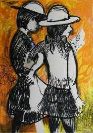 Appraisal: Charles Blackman born School Girls screenprint signed 'Blackman' lower right