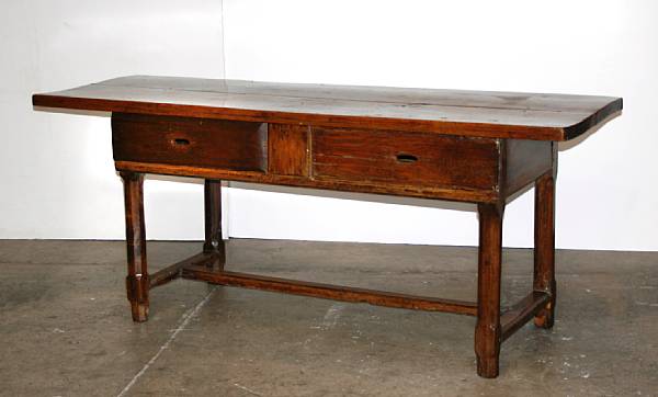 Appraisal: A French provincial chestnut library table height in width ft