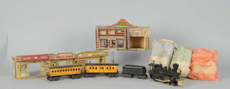 Appraisal: Marx Outfit O-Gauge Wells Fargo Train Set Description Post-war Includes