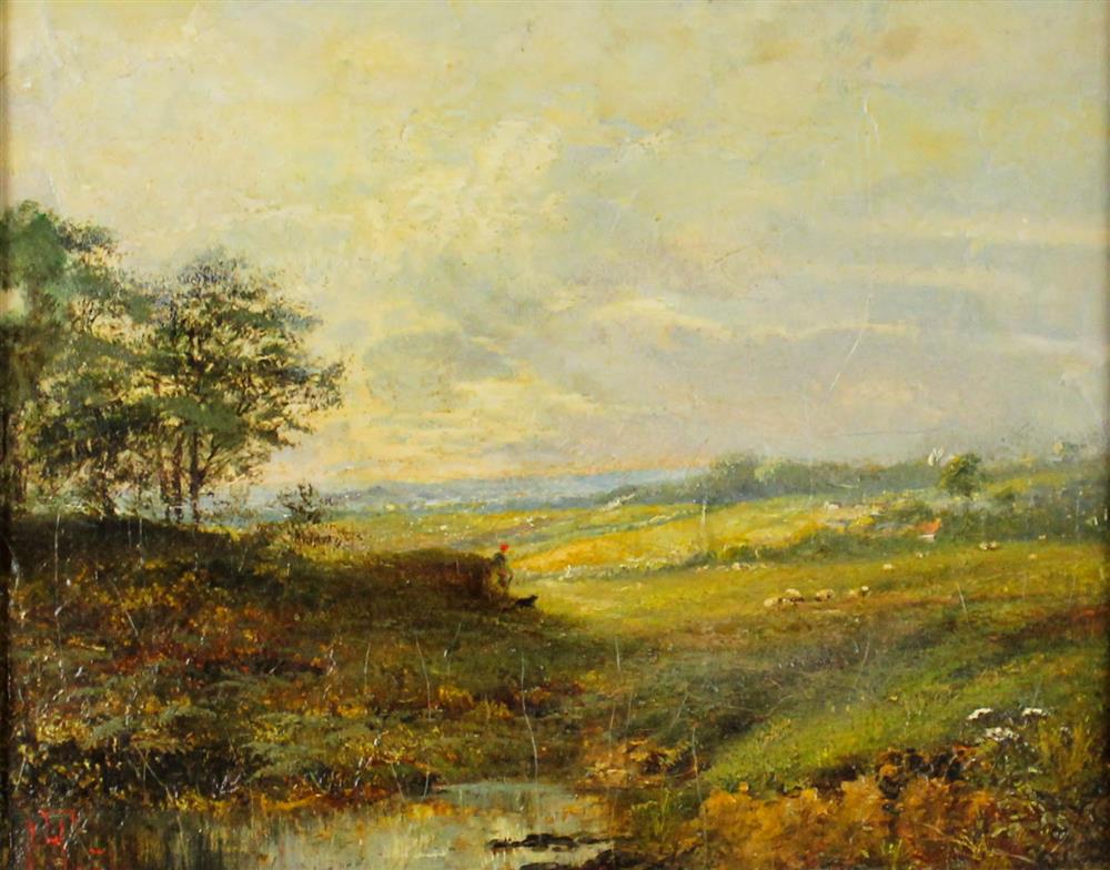 Appraisal: FREDERICK HINES BRITISH TH TH CENTURY SURREY WOLD WOLDINGHAM Oil