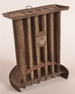 Appraisal: PA Twelve Tin Candle Mold with Crescent Base PA Twelve