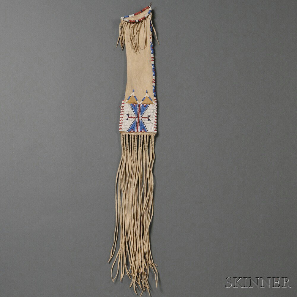 Appraisal: Arapaho Beaded Hide Pipe Bag c last quarter th century