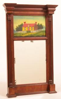 Appraisal: Federal Paint Decorated Softwood Mirror Federal Architectural Paint Decorated Softwood