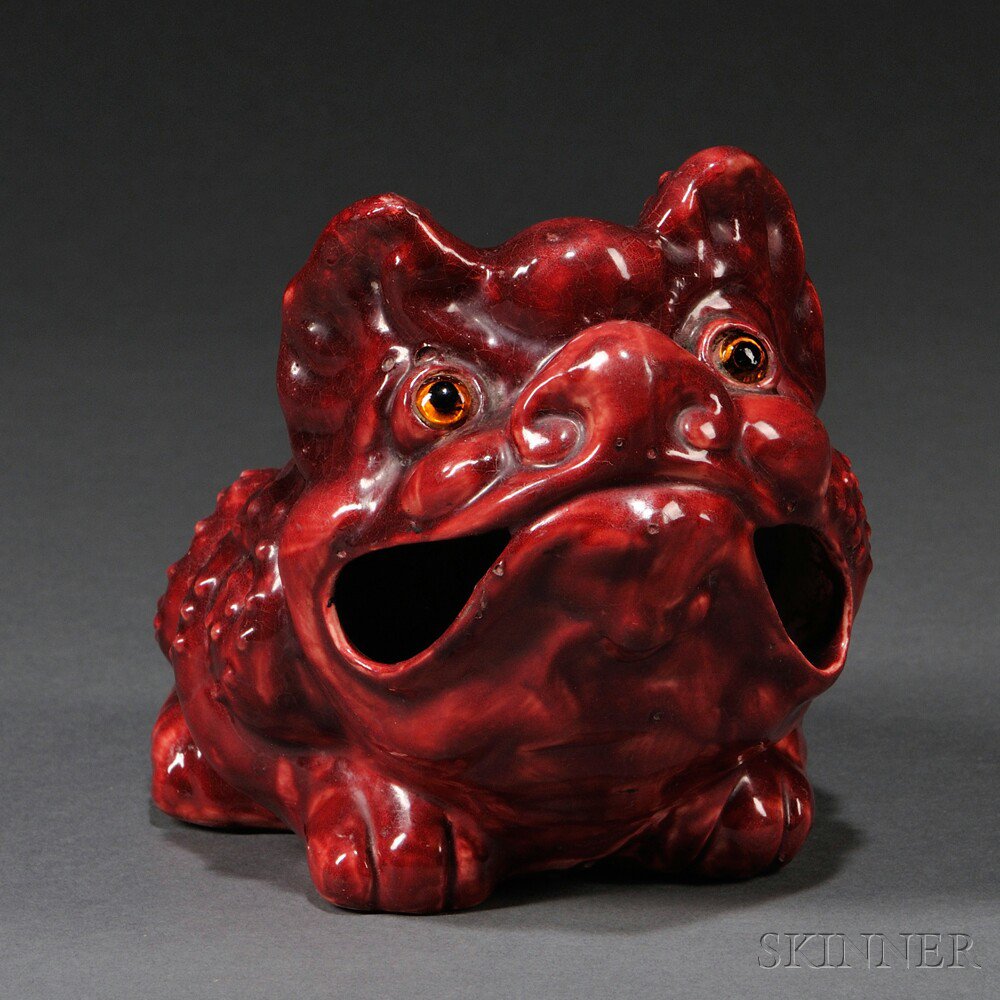 Appraisal: Bernard Moore Flambe Grotesque Animal England early th century glass