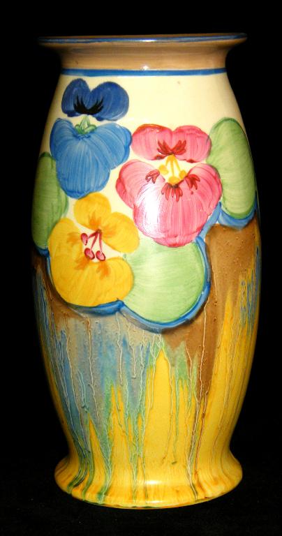 Appraisal: Delecia Pansies' Bizarre vase shape high restored