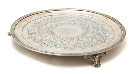 Appraisal: Sterling Silver Salver WC Co having a foliate border and