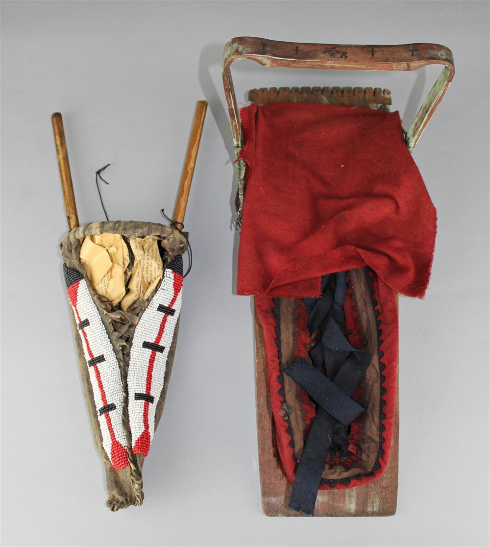 Appraisal: TWO NATIVE AMERICAN MODEL CRADLE BOARDS Provenance a Virginia private