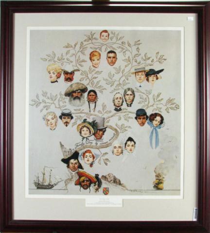 Appraisal: Norman Rockwell lithograph 'The Family Tree' published size as framed