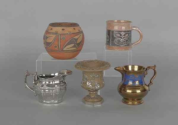 Appraisal: Collection of ceramics th and th c to include lustreware