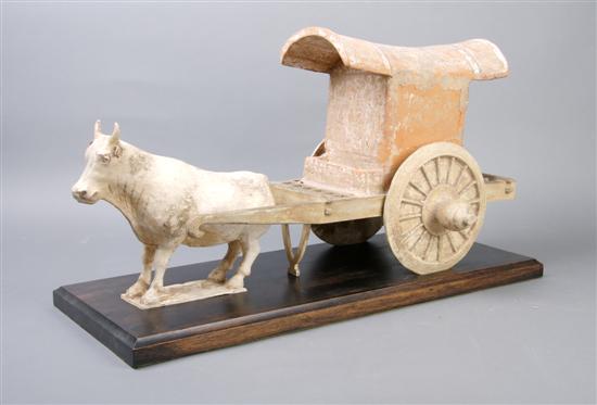 Appraisal: A Chinese Tomb Figure of an Ox and Cart Height