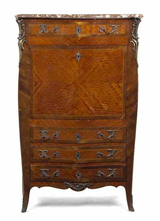 Appraisal: A Louis XV Style Secretaire a Abattant having a serpentine