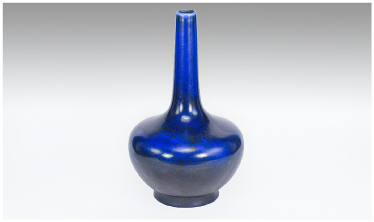 Appraisal: Chameleon Ware Oriental Bottle Shape Vase High Fired Royal Blue