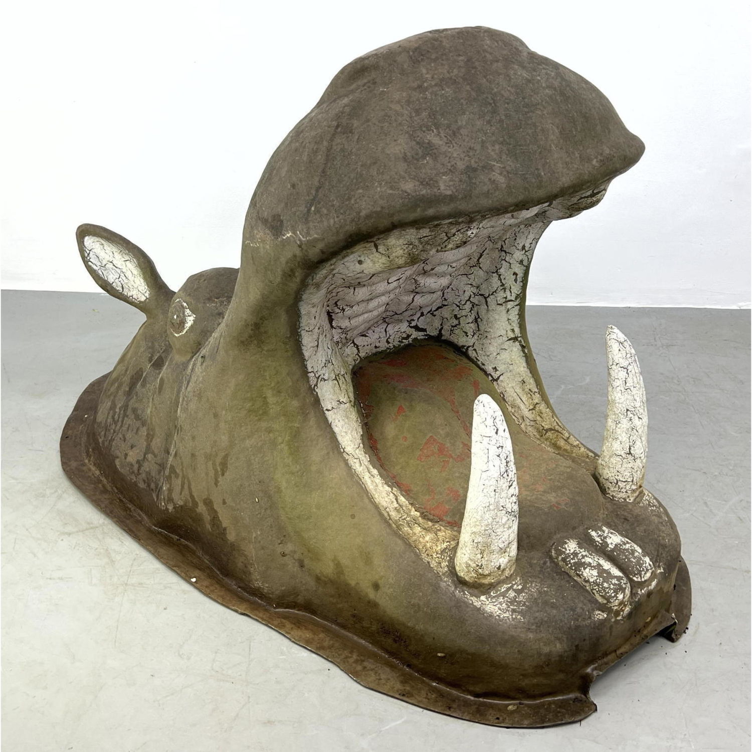 Appraisal: Giant Fiberglass Hippopotamus Head We believe this vintage piece is