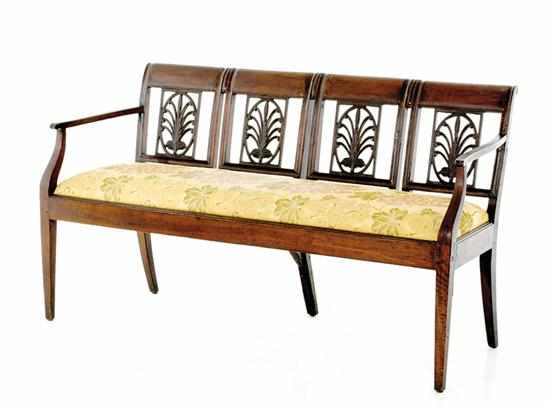 Appraisal: Continental carved walnut settee late th early th century curved