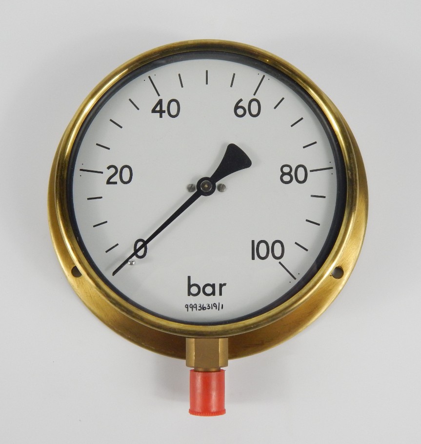 Appraisal: A modern bar pressure gauge of circular outline with Arabic