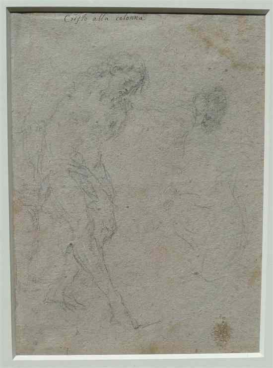 Appraisal: Gaspare Diziani - black chalk Study for the flagellation of