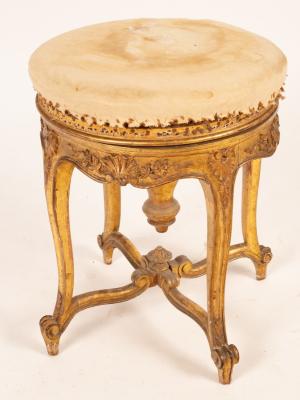 Appraisal: A late th Century French stool with adjustable upholstered top