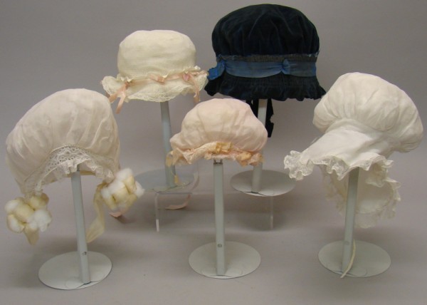 Appraisal: Lot of antique doll and baby hats Cotton organdy tulle