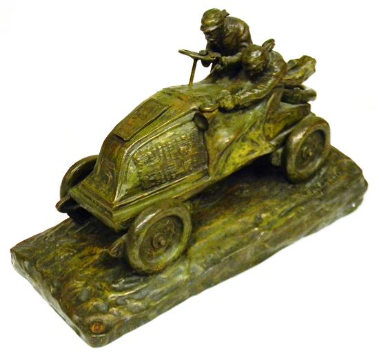 Appraisal: Xavier Raphanel French Early th C bronze early race car