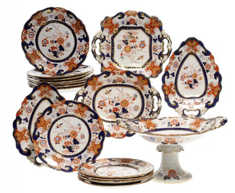 Appraisal: A G L ASHWORTH BROS IRONSTONE JAPAN PATTERN DESSERT SERVICE