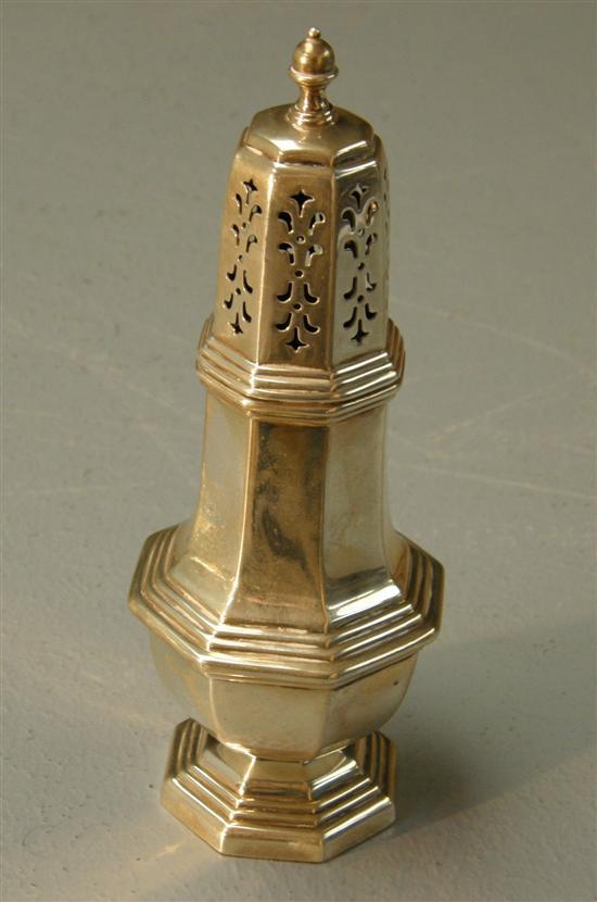 Appraisal: George V silver sugar sifter Birmingham ozs