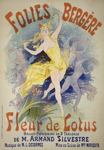 Appraisal: JULES CHERET - FOLIES BERGERE FLEUR DE LOTUS x inches