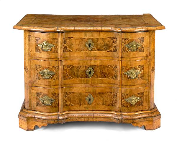 Appraisal: A German Baroque inlaid walnut chest first half th century