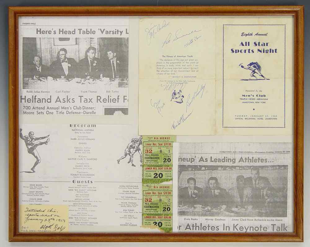 Appraisal: SIGNED SPORTS STARS FRAMED PROGRAM Autographs of Ernie Banks Hall