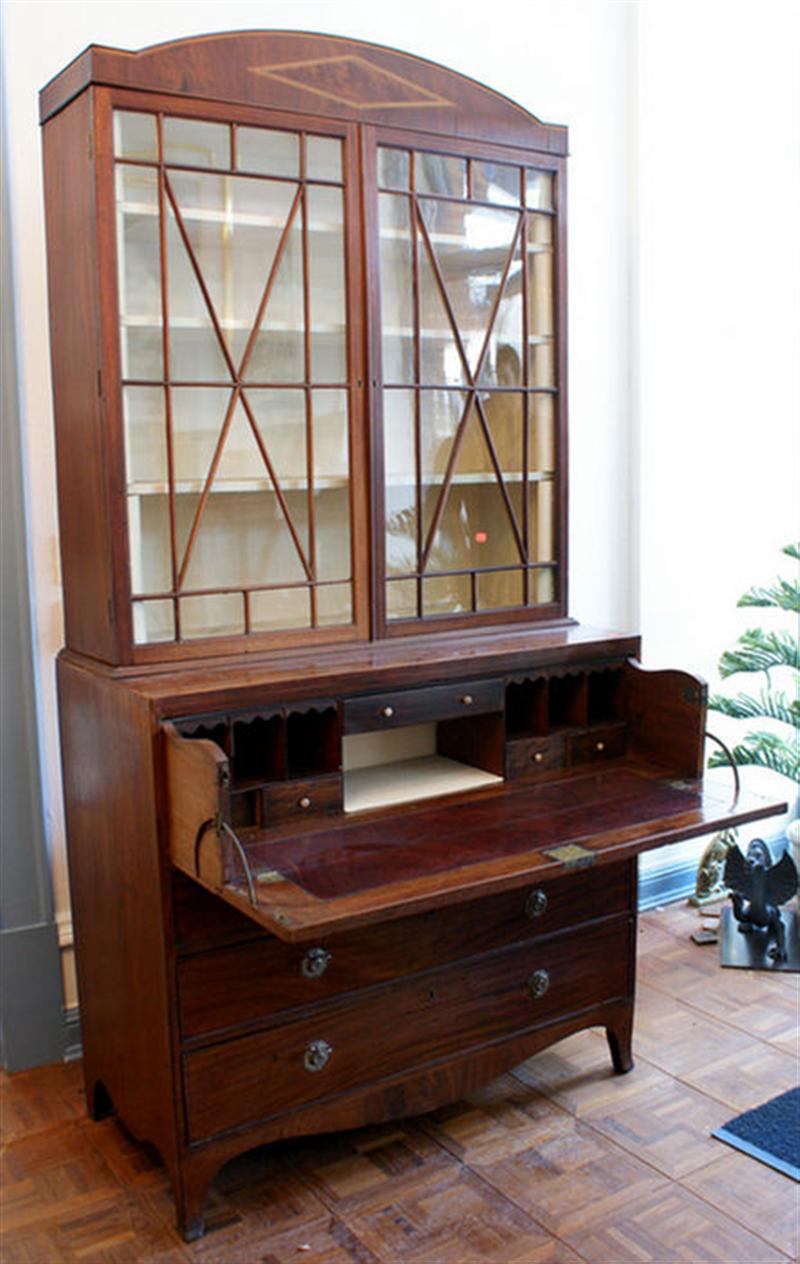 Appraisal: part Georgian butler's secretary desk with a double glazed door