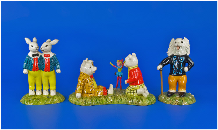 Appraisal: Royal Doulton Rupert Collection Of Three Figures Comprising Reggie And