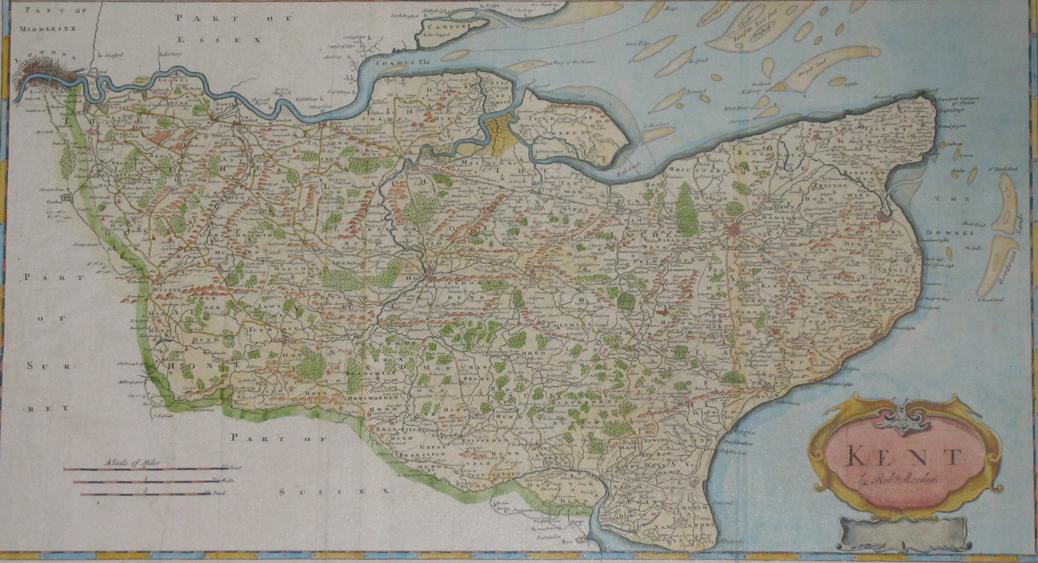 Appraisal: ROBERT MORDEN A TH CENTURY HAND COLOURED MAP of Kent