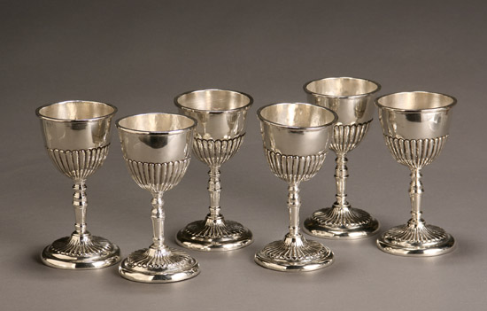 Appraisal: Set of Six Mexican Sterling Stem Goblets Vigueras th Century