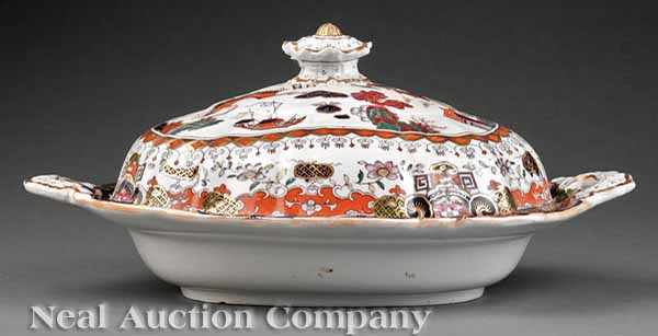 Appraisal: A Mason's Ironstone Lidded Oval Vegetable Dish c - decorated