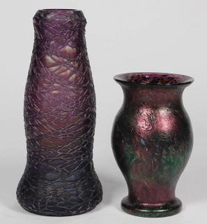 Appraisal: lot of Loetz vases each having a tapered form and