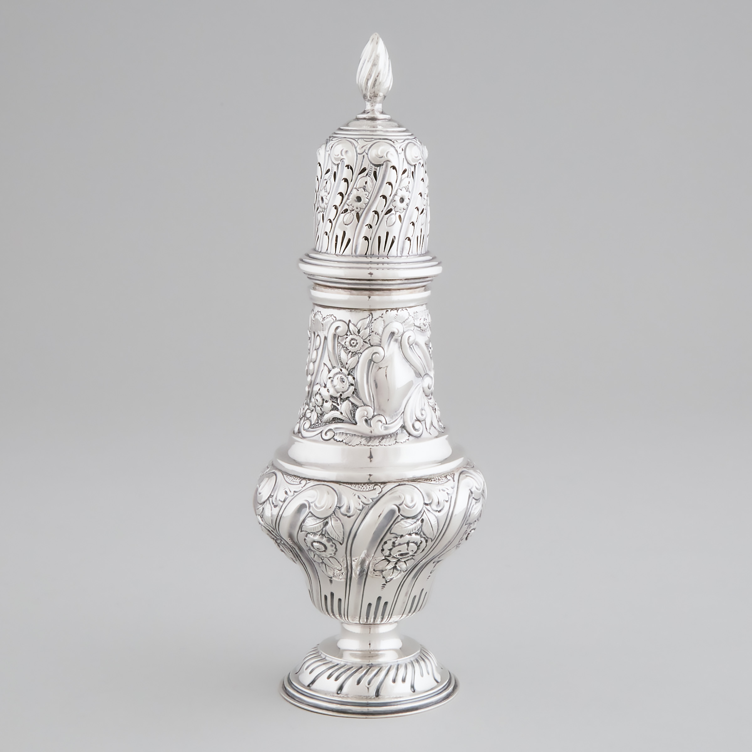 Appraisal: Large Edwardian Silver Baluster Sugar Caster George Nathan Ridley Hayes