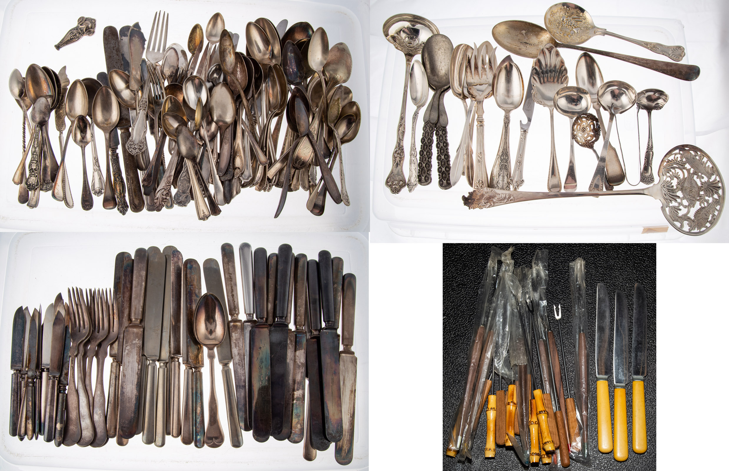 Appraisal: LARGE GROUP SILVER PLATED FLATWARE SERVING PIECES