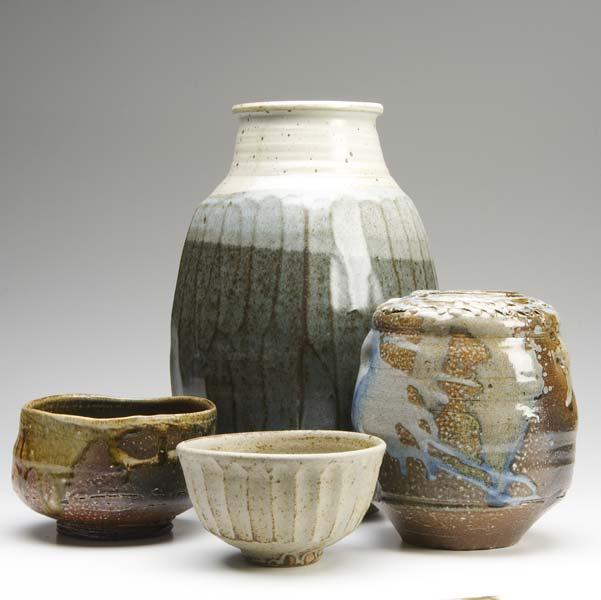 Appraisal: WARREN McKENZIE DON REITZ Four ceramic pieces two by Don