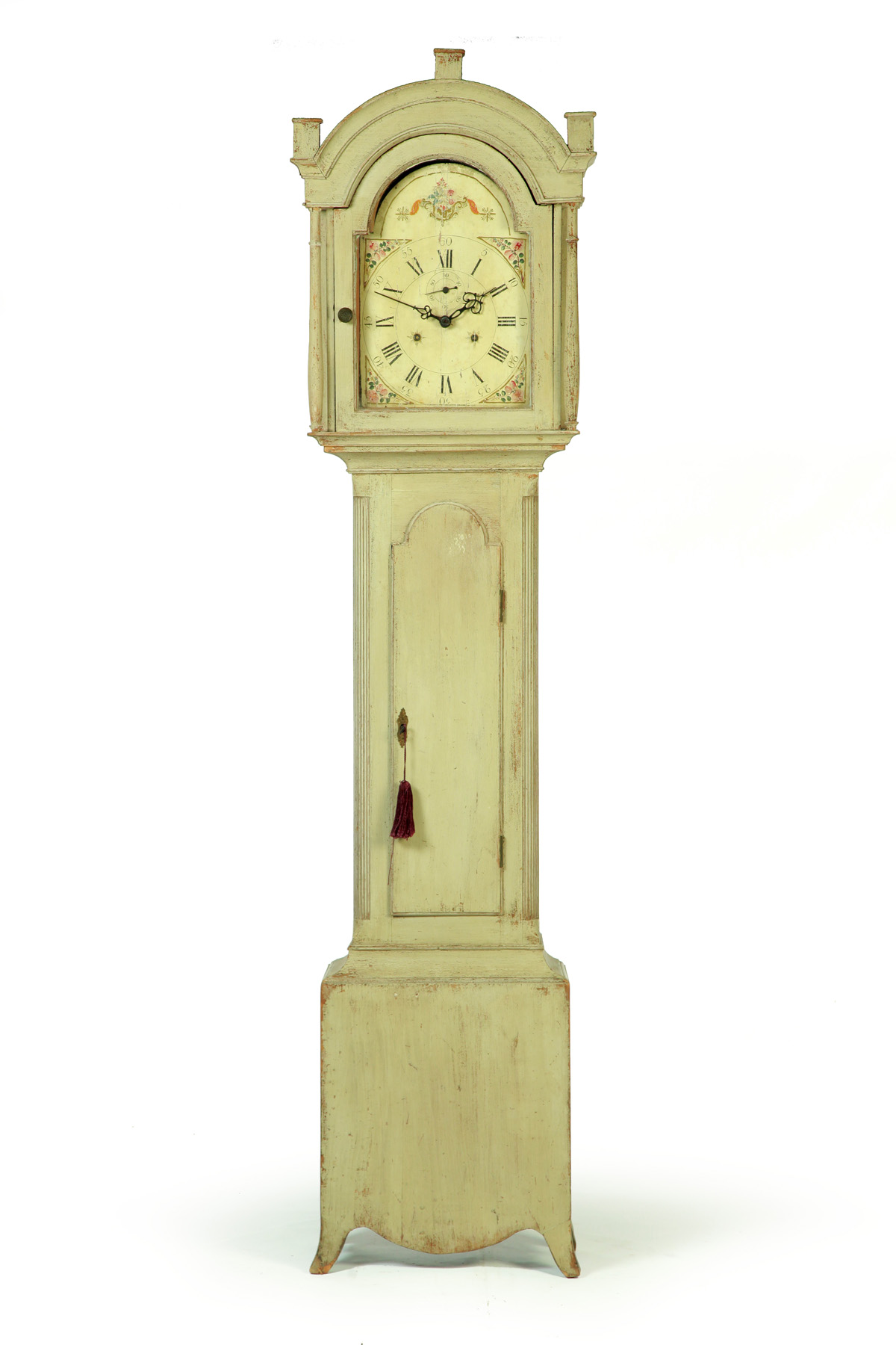 Appraisal: PAINTED AMERICAN TALL CASE CLOCK Likely New England early th